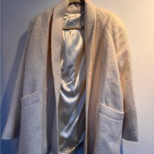 Vintage Fleurette Nordstrom Gallery’s Cream Open Front pure Wool Coat